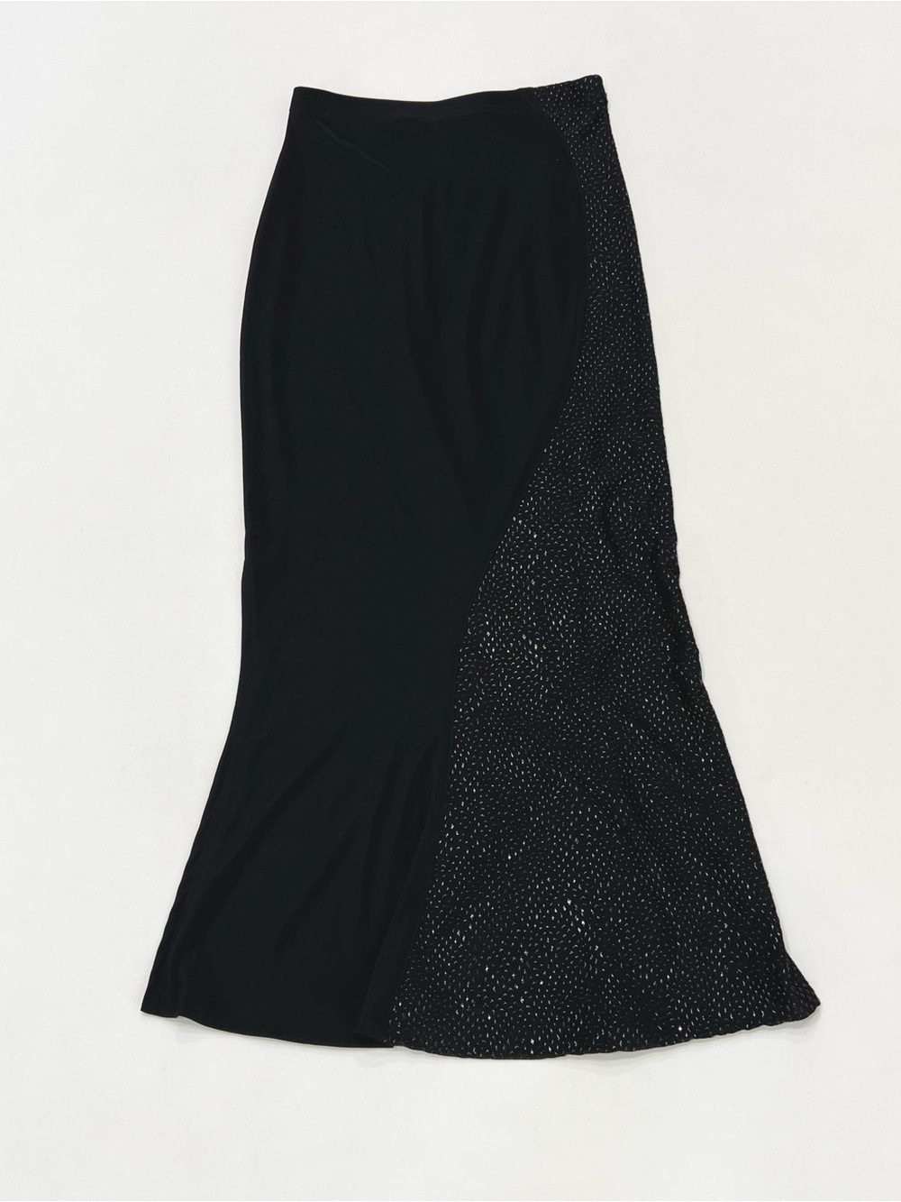 Vintage 90s Cache Black Slinky Asymmetric Textured Skirt Sz XS Goth Avant Garde